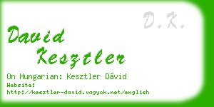 david kesztler business card